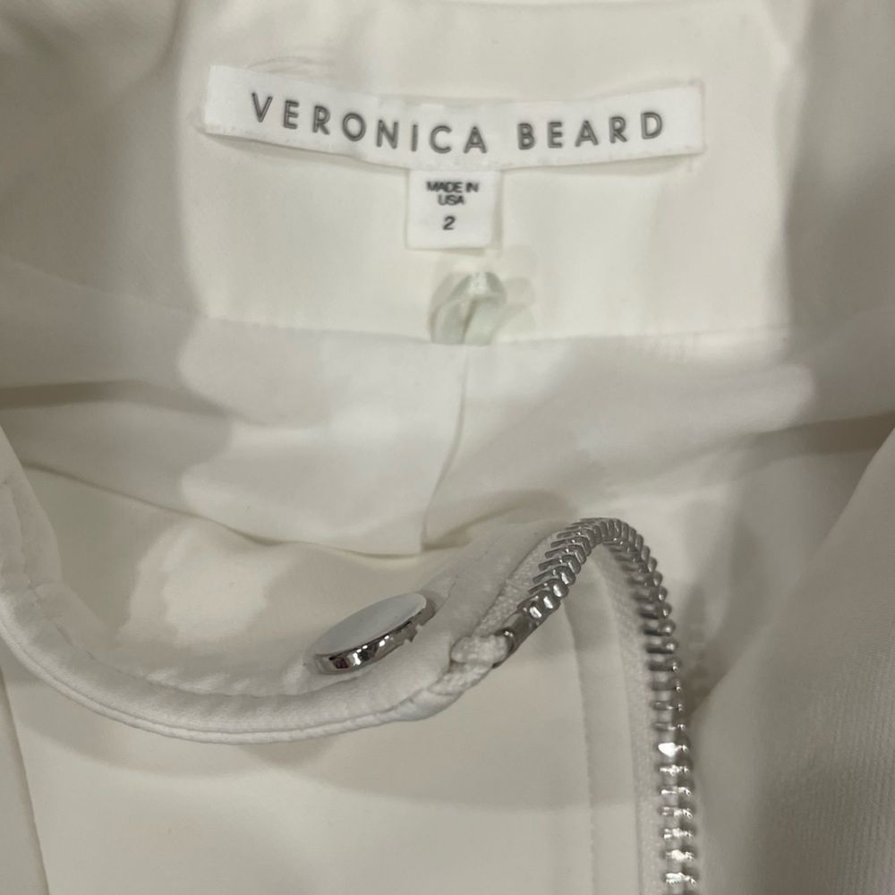 Veronica Beard Sleek White Leather Jacket - Picture 14 of 16